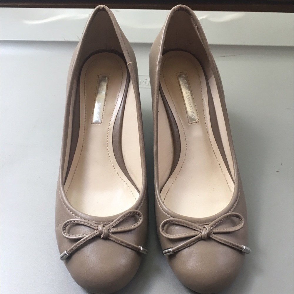 BCBG Tegan Leather Wedges