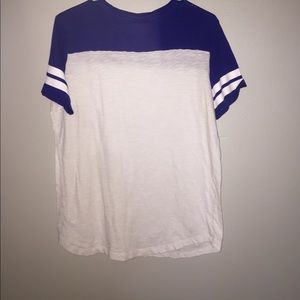 White and blue varsity T