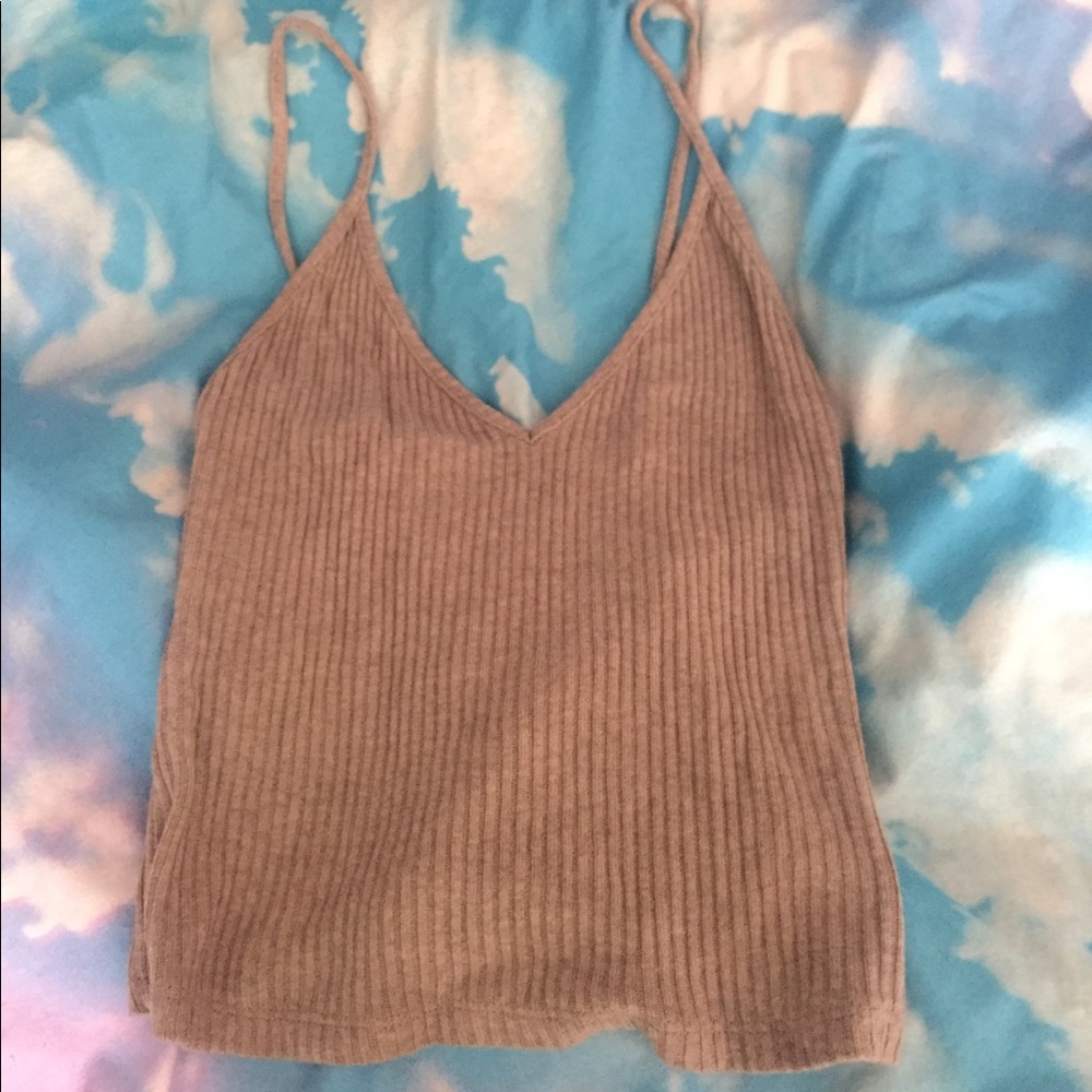 Brandy sweater v neck tank crop