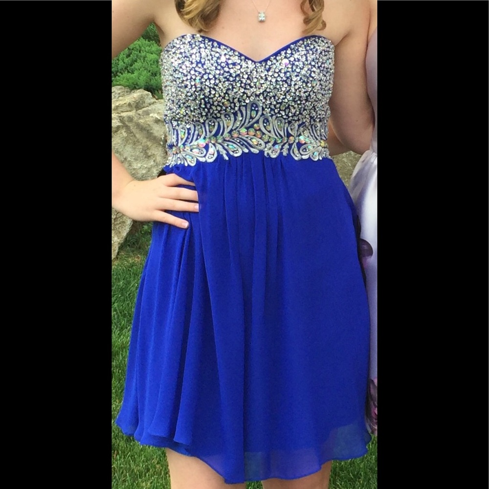 Size 0 blue formal dress