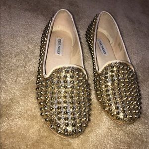 Steve Madden Gold Spike Flats