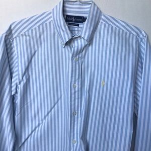 Blue white striped Ralph Lauren button down