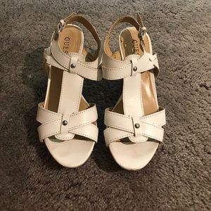 White guess wedges. Size 7.5. Worn once