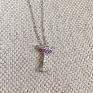 Pink Sapphire and Diamond Necklace