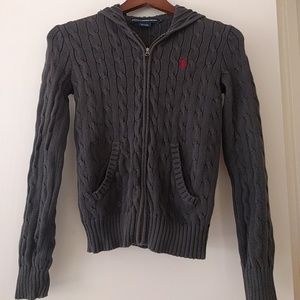 Ralph Lauren Sport small cable knit zip sweater