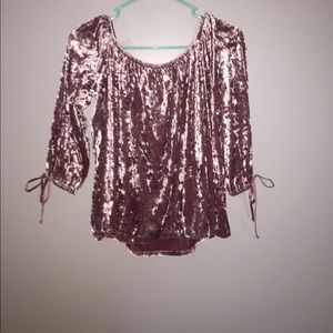 Off-shoulder velvet top