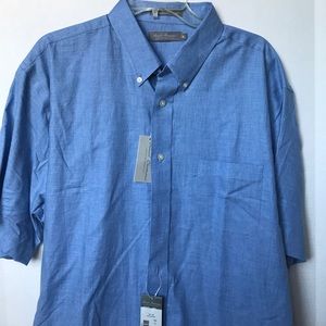 Blue men's shirt sleeved button down.NWT