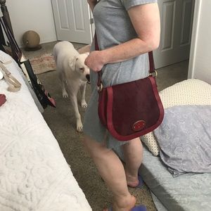 Fossil leather / suede cross body purse