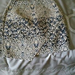 H&M Skirt, Above Knee, Lined, Black, Blue, Tan