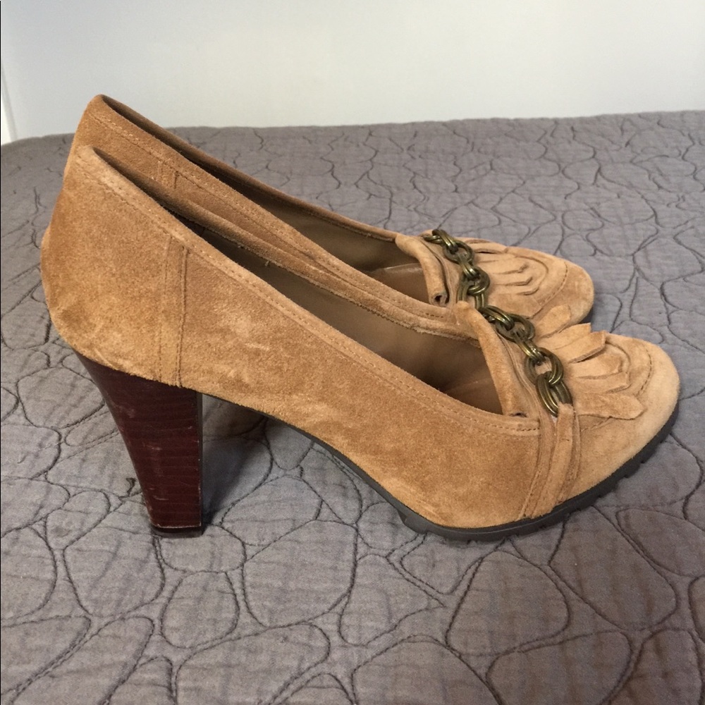 Enzo Angiolini Suede Loafer Heels - Picture 2 of 5