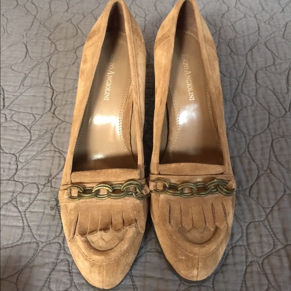 Enzo Angiolini Suede Loafer Heels - Picture 5 of 5