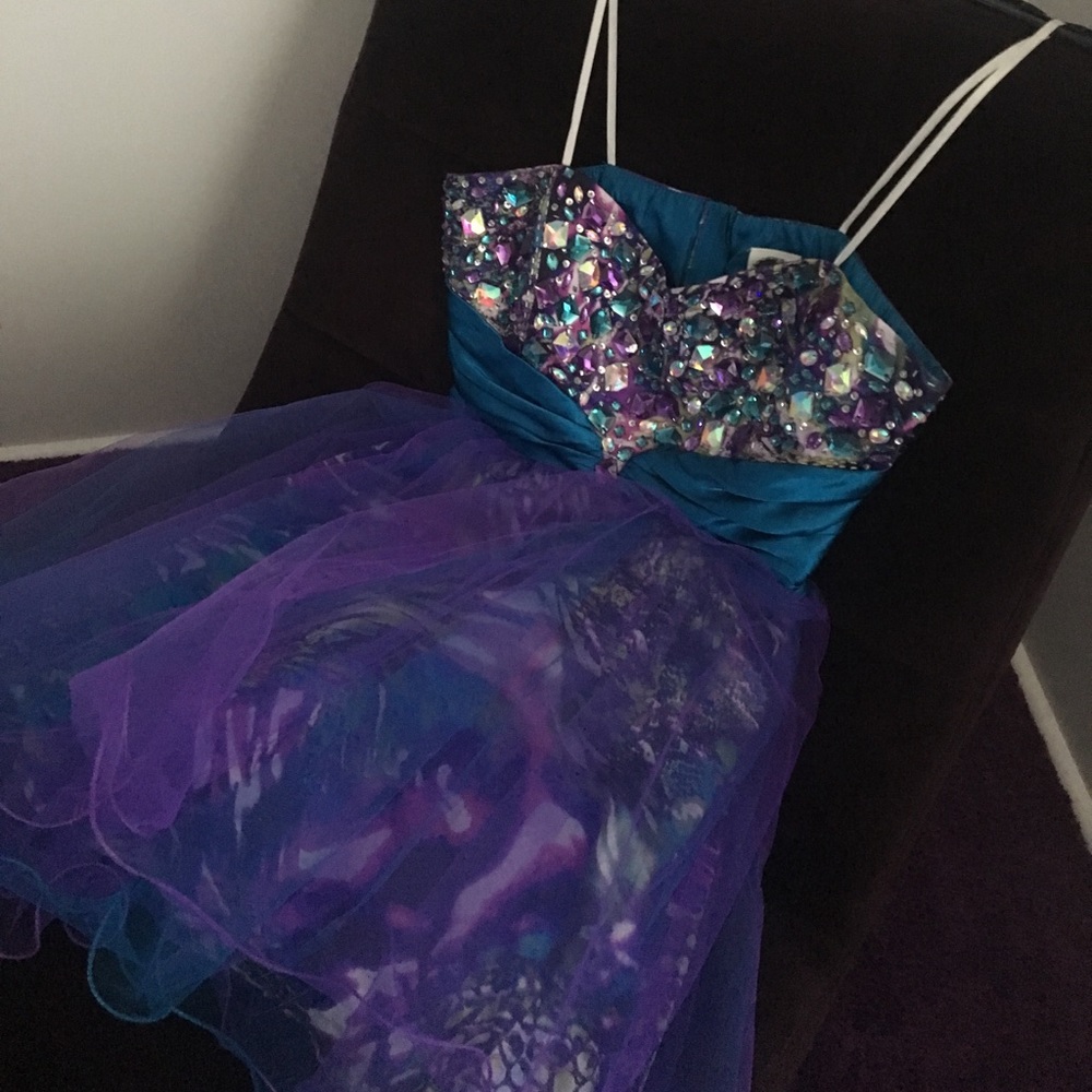 Strapless Jewel Tone Party Dress