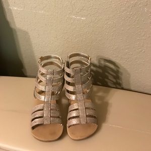 Gold gladiator sandals