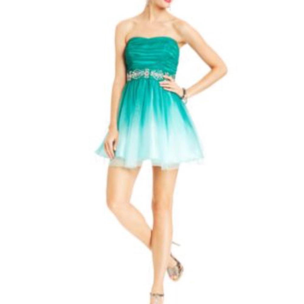 Teal ombré party dress size 1/2