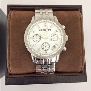 Michael Kors Silver Tone Ritz Watch