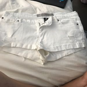 White jean shorts