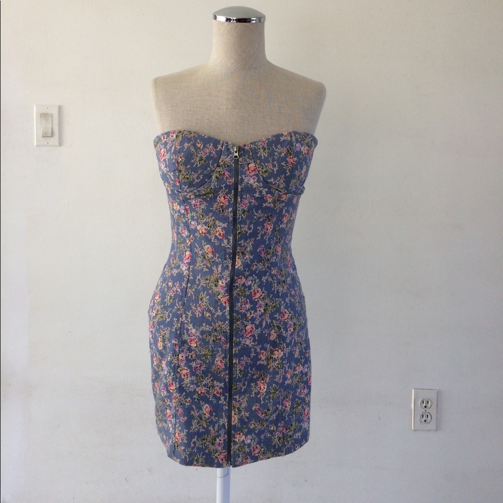 Floral print zippered dress