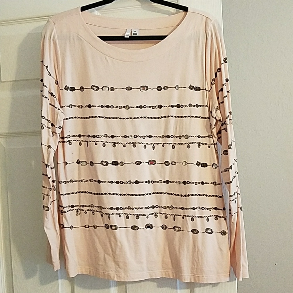 ELLE Long sleeved jewelled T. XL