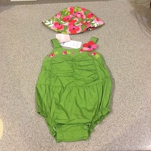 NWT Gymboree romper & matching hat!