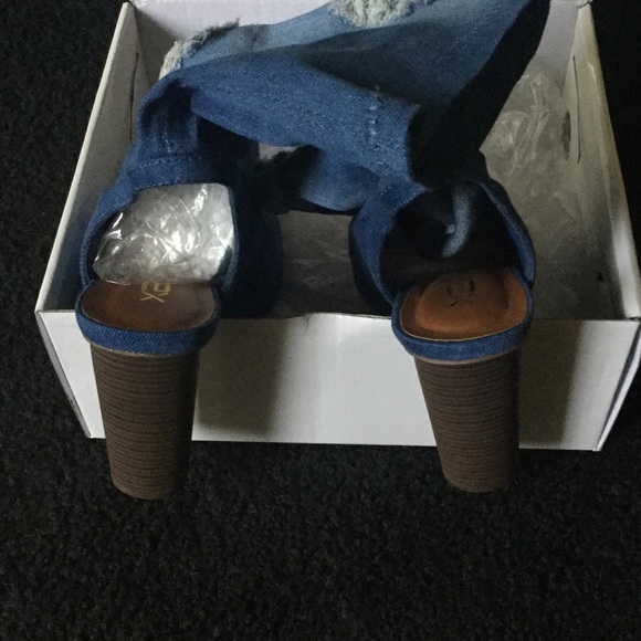 Denim Distressed Booties - Picture 2 of 8