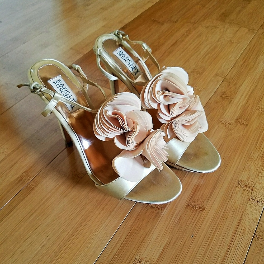 Badgley Mischka gold heels