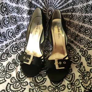 Charlotte Russe rhinestone Satin heels Size 7
