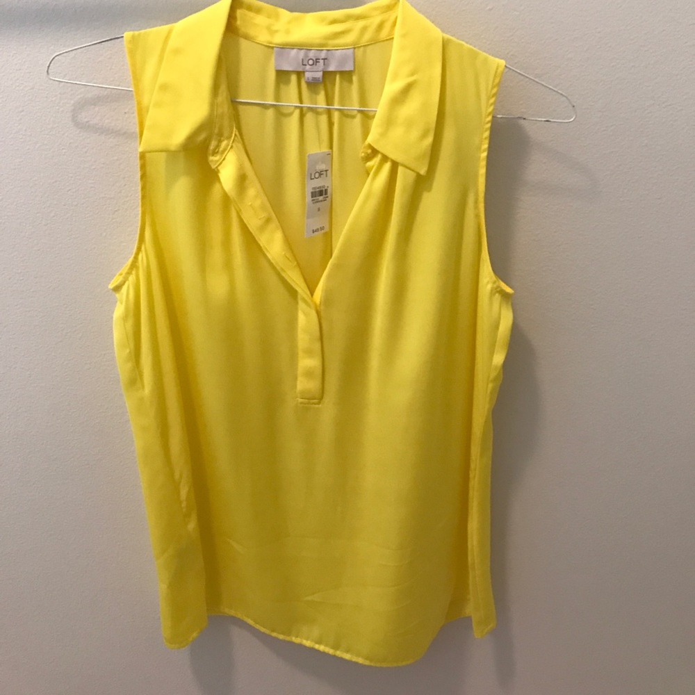 yellow collared tank top