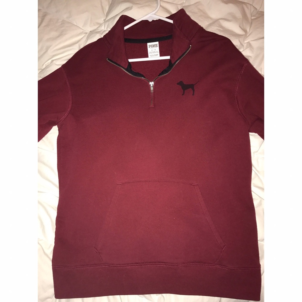 Maroon quarter zip-up pullover