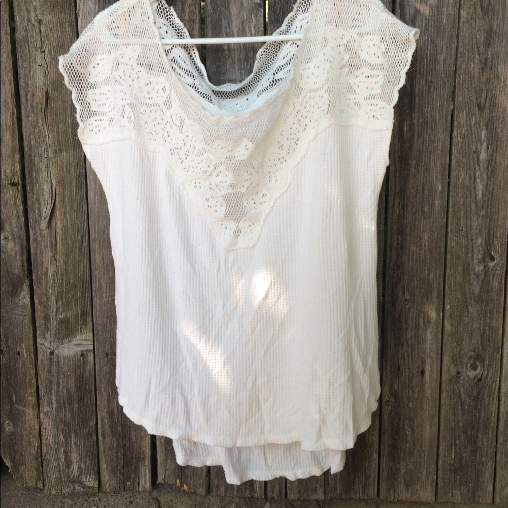 Free people white cutout tee