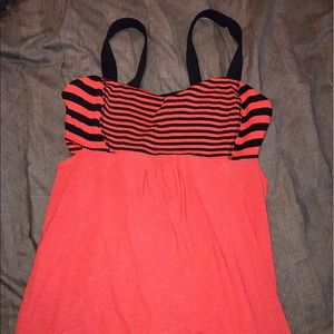 Lululemon No Limit Tank- Coral and Navy