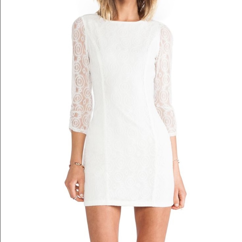 MM Couture by Miss Me Allover Lace Dress in White