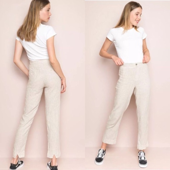 brandy melville black and grey striped pants