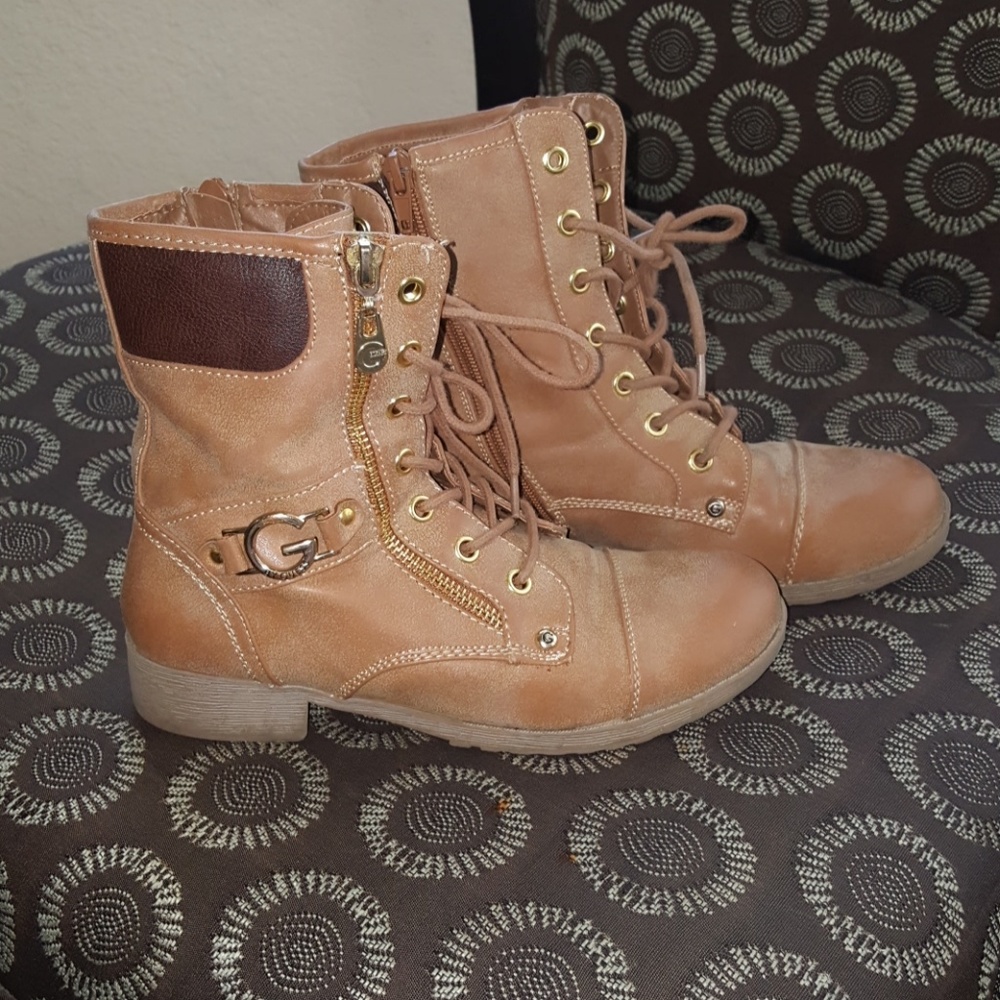G by Guess Brown combat boots
