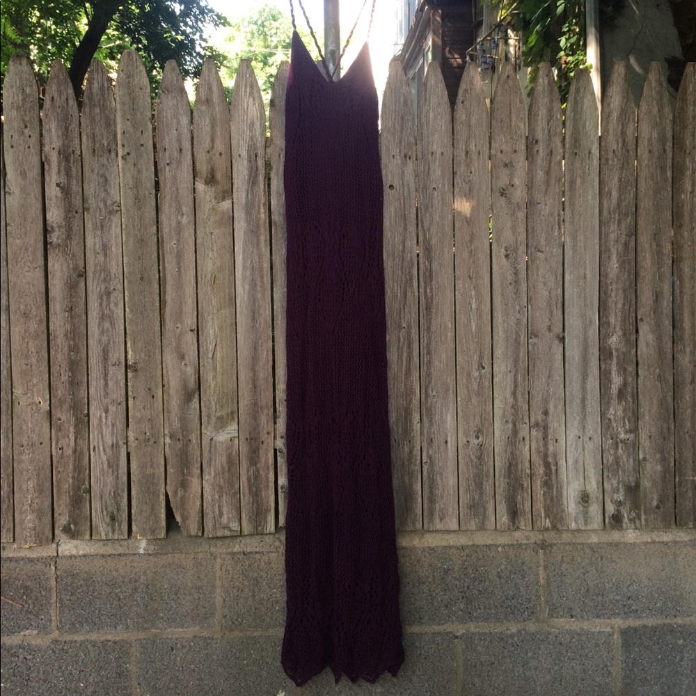 Dark purple crochet maxi dress