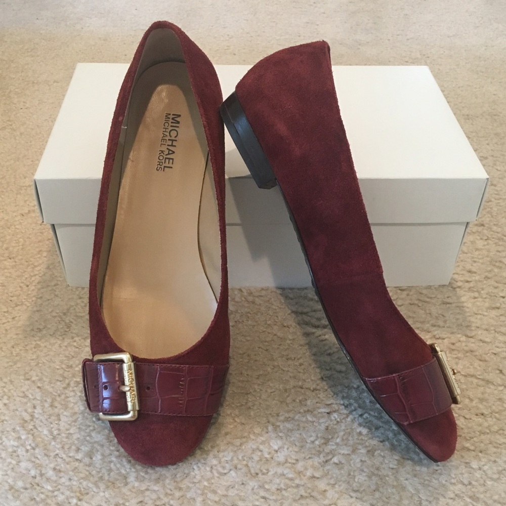 Michael by Michael Kors Red Suede Flats