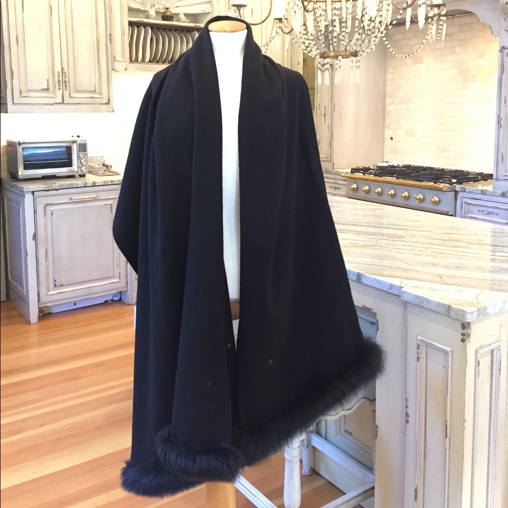 Real Fox Fur 100% Wool Scarf