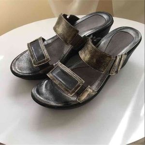 Naot Metallic Wedge Slides