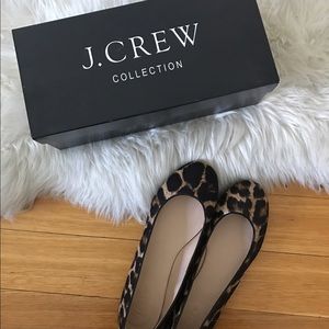 Leopard Calf Hair Ballerina Flats by J. Crew