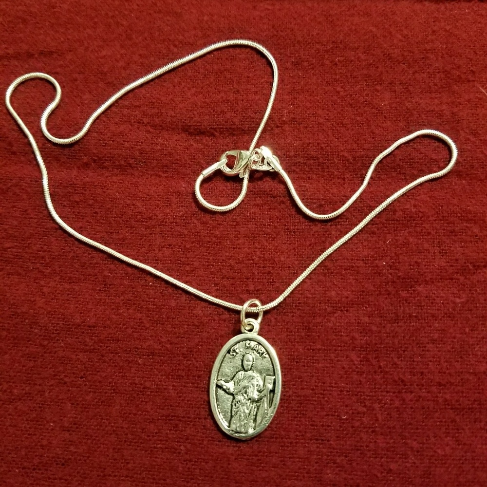 St. Mark Religious Pendant in a SS Chain