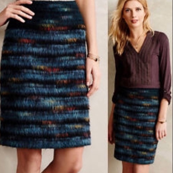 Anthropologie Fuzzy Wool Pencil Skirt - Picture 1 of 5