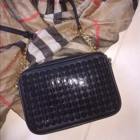Michael Kors Sequin Medium Black Crossbody Handbag