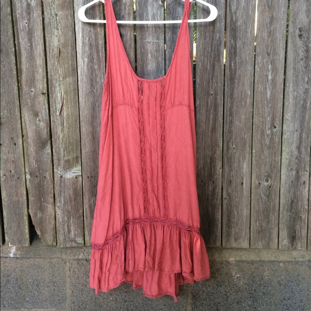 Faded red midi dress