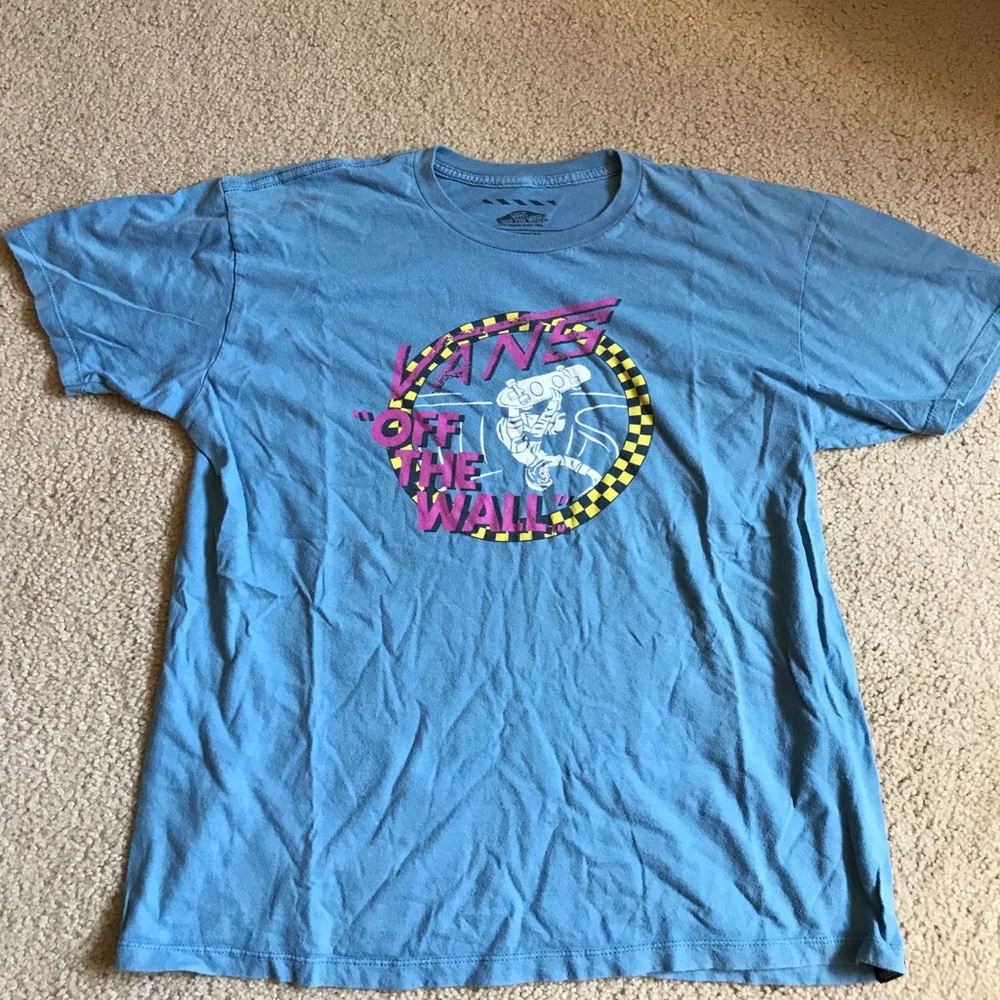 Blue Vans "Off The Wall" Custom T-shirt