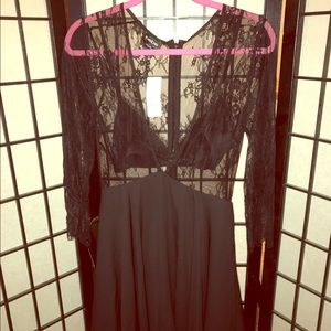 Bebe evie lace & bralet flare dress!
