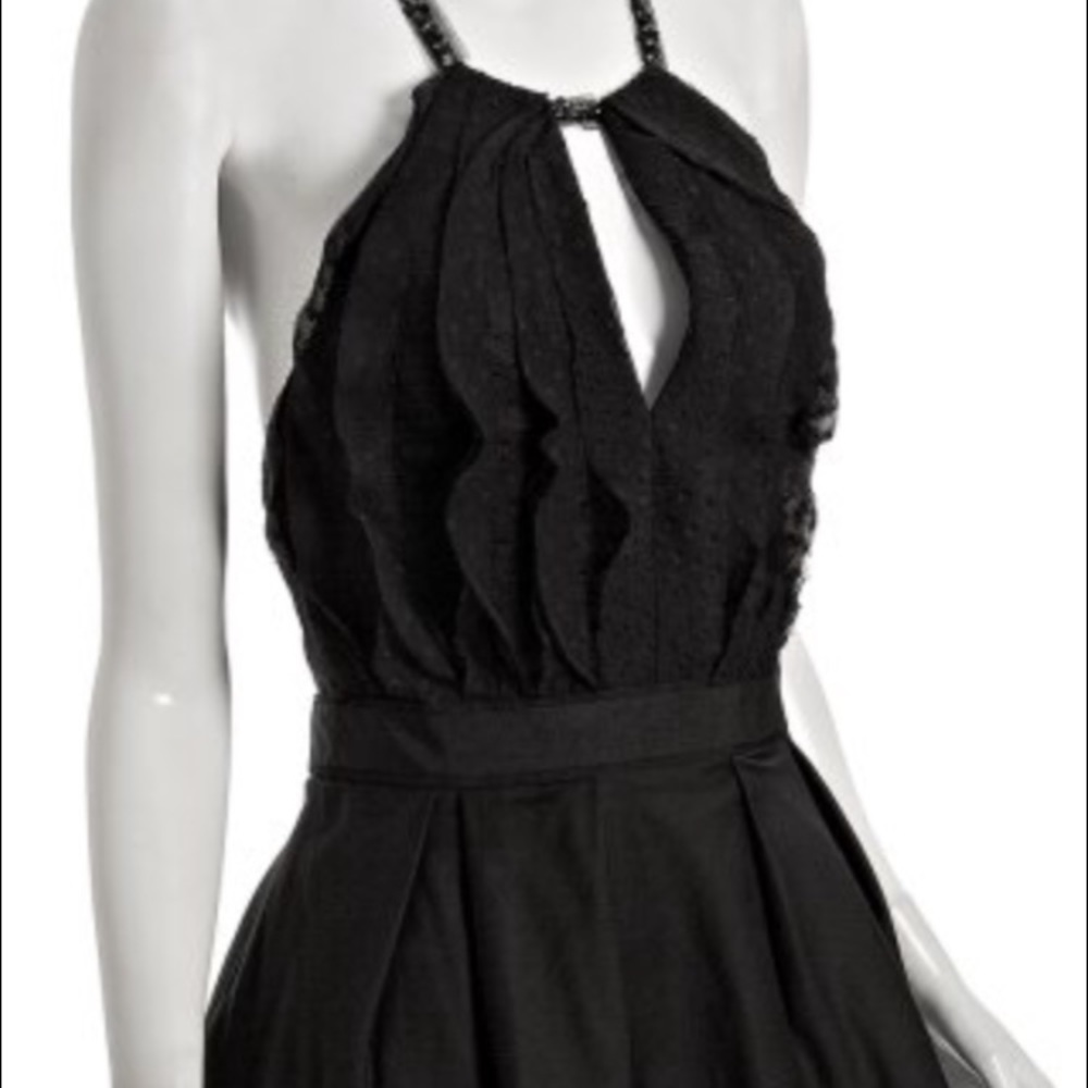 BCBG MAXAZRIA Black Halter Gown