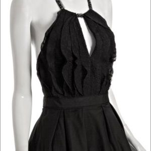 BCBG MAXAZRIA Black Halter Gown