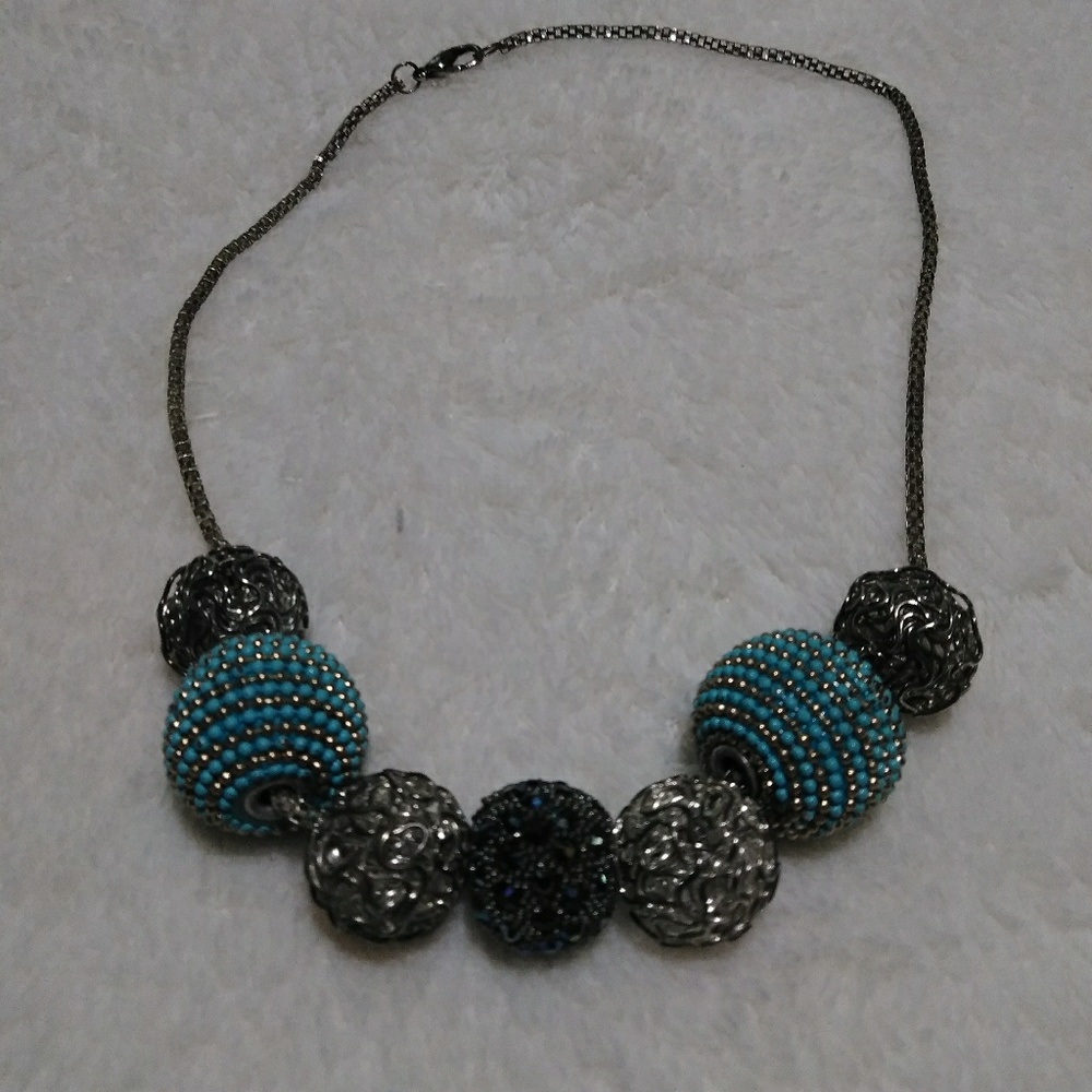 Blue Ball Necklace