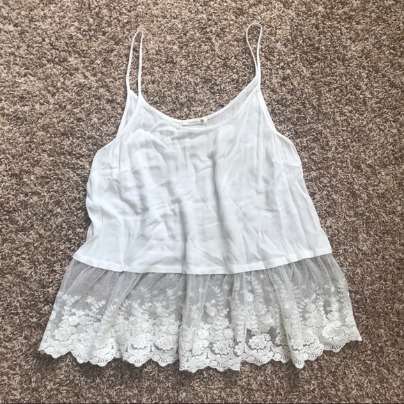 Free People Tops - White lace tank top undershirt