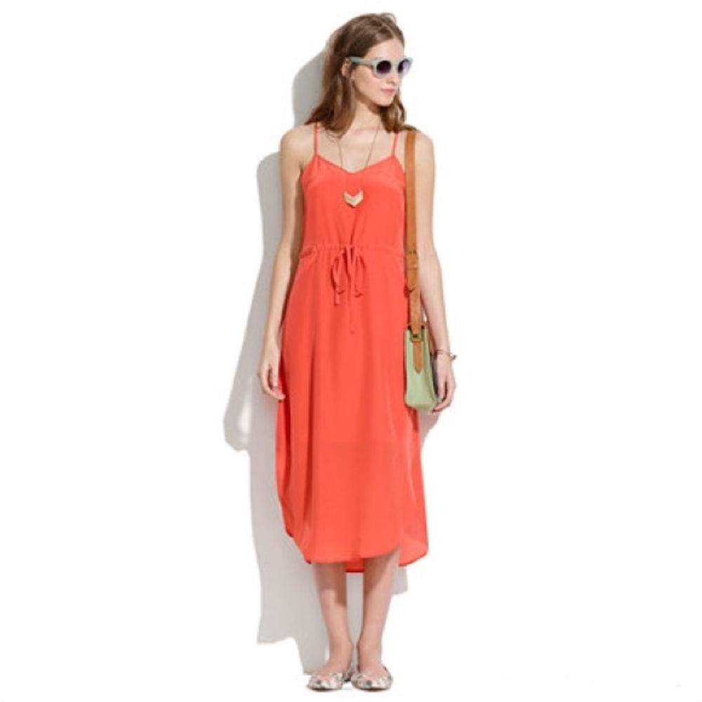 Madewell tie-waist silk dress