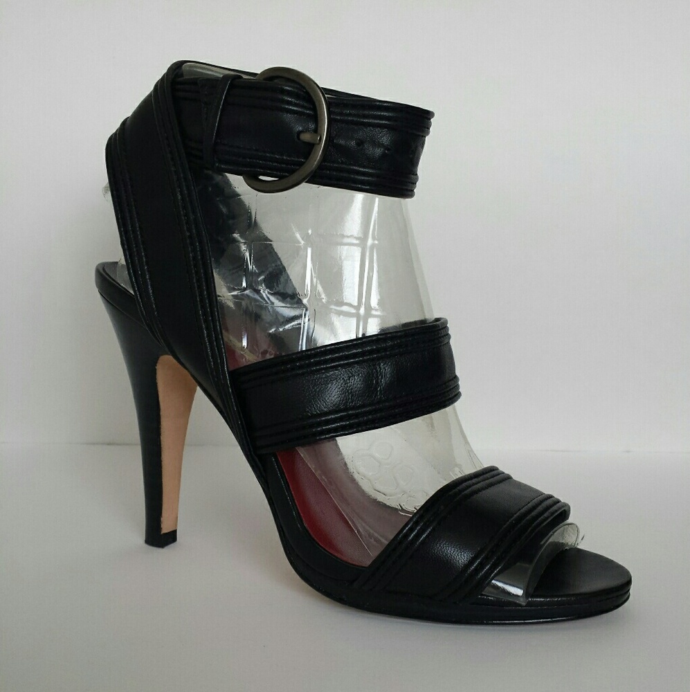 SOLD Max Studio Xanti Black Leather Sandals